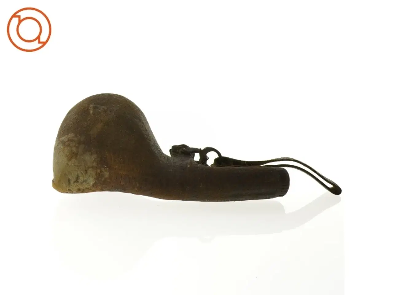 Billede 5 - Antik Læder Vand Beholder med rem (str. 23 x 9 cm)