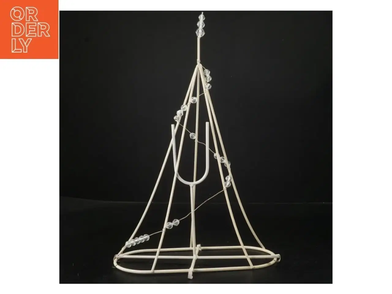 Billede 2 - Lysestage med krystaller (str. 37x24x10 cm)