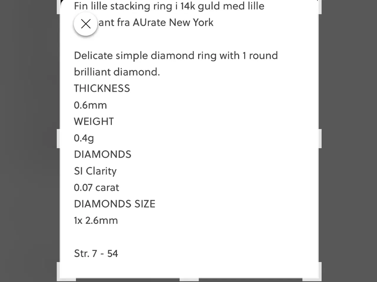 Billede 5 - 14 karat Hvidgulds ring