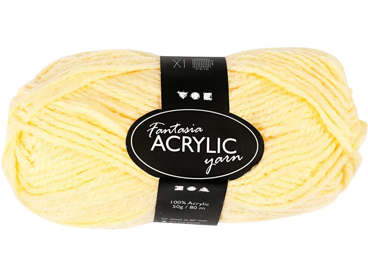 Billede 1 - Fantasia Polyacrylgarn, L: 80 M, lys gul, 50 g/ 1 ngl.