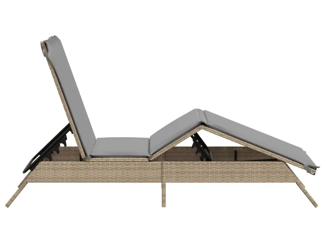 Billede 5 - Liggestol med hynde polyrattan beige