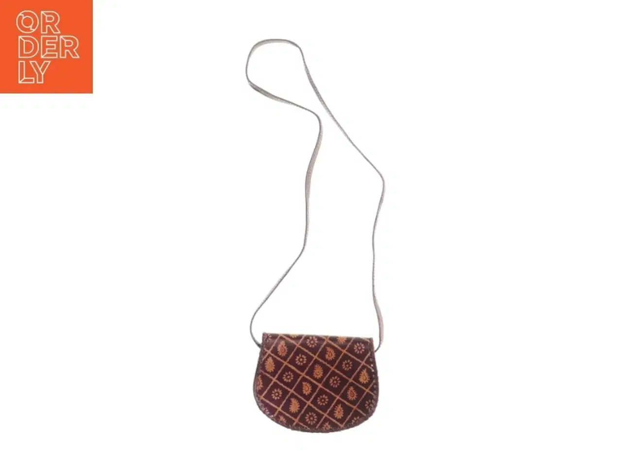 Billede 2 - Lille skuldertaske i skind med mønster (str. 16 x 12 cm)