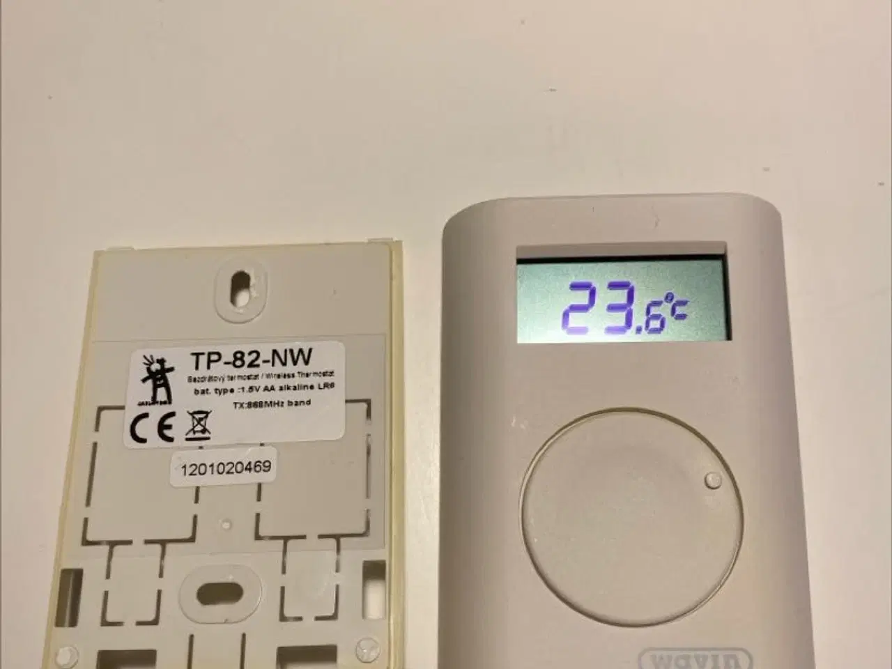 Billede 1 - Trådløs termostat, Wavin TP82-NW