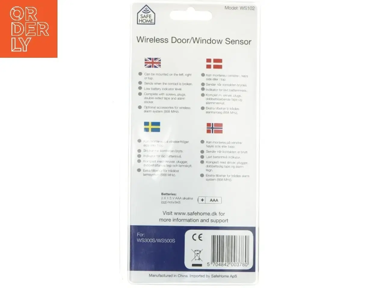 Billede 2 - Trådløs dør/vindue sensor fra SafeHome