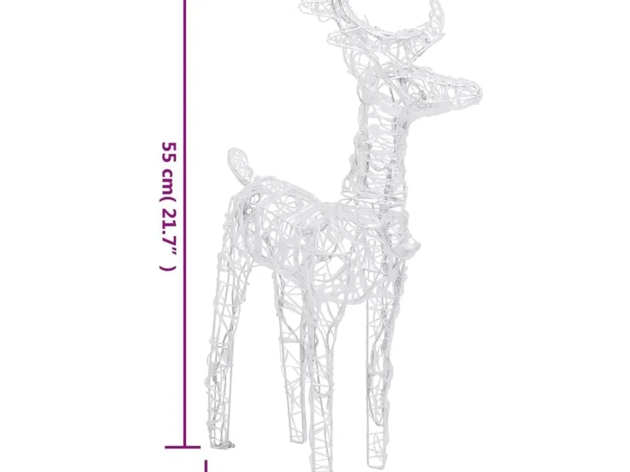 Billede 10 - Rensdyr og kane julefigur 160 LED'er 130 cm akryl