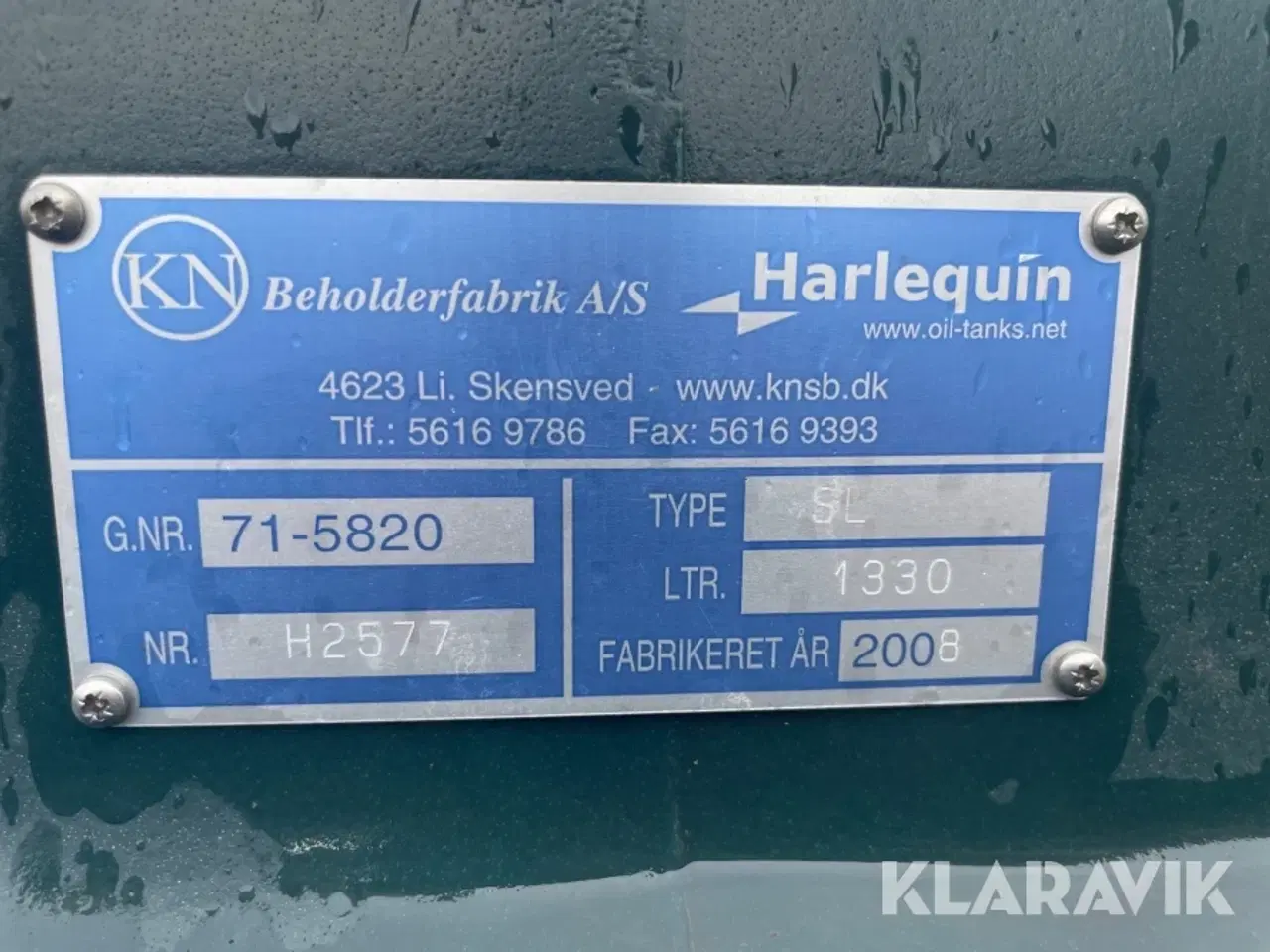 Billede 8 - Olietank KN Beholderfabrik SL 1330 Liter