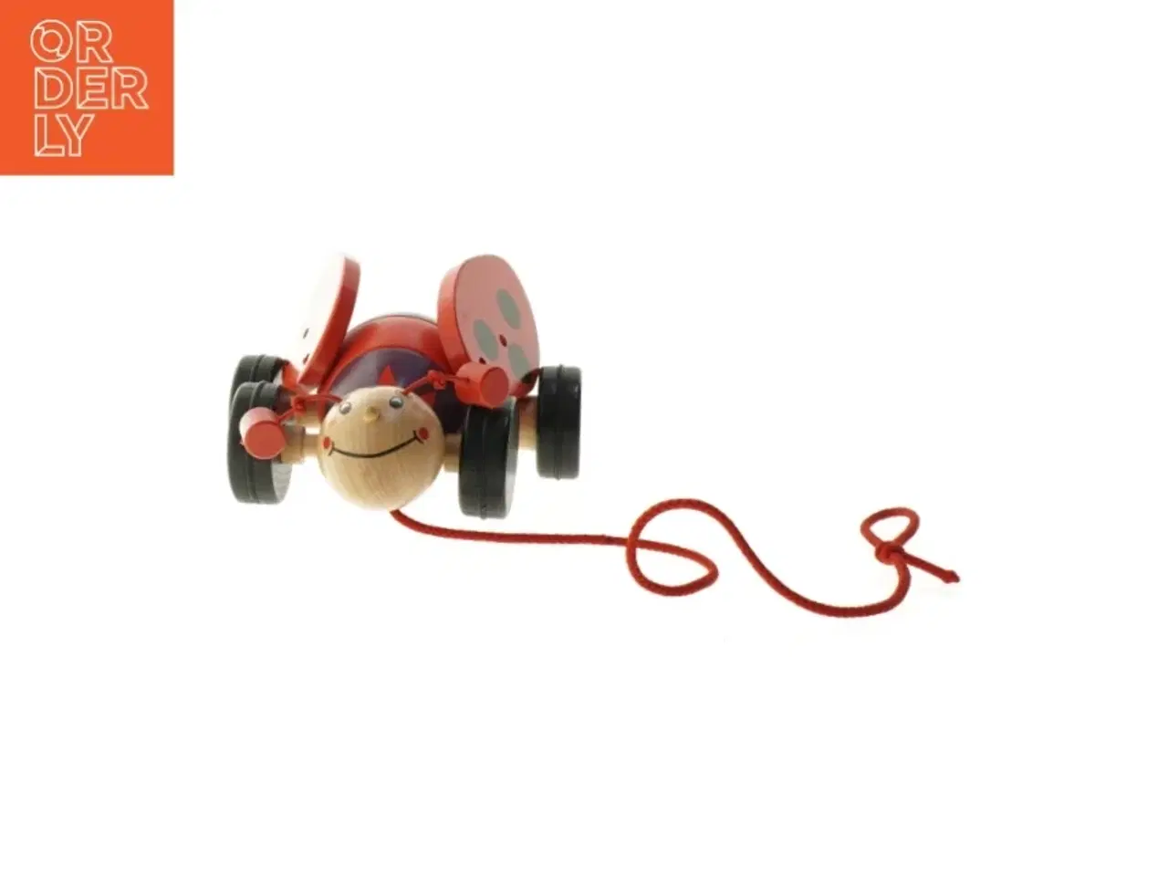 Billede 2 - Mariehøne i træ med træksnor (str. 14 x 15 cm)