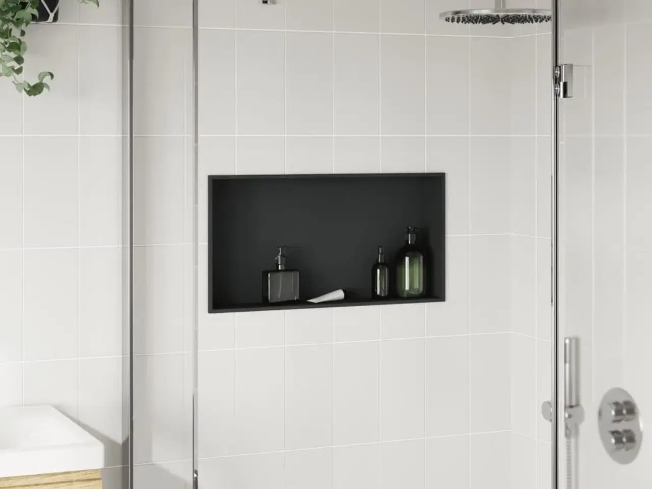 Billede 3 - Brusehylde 62x32x9 cm rustfrit stil matsort
