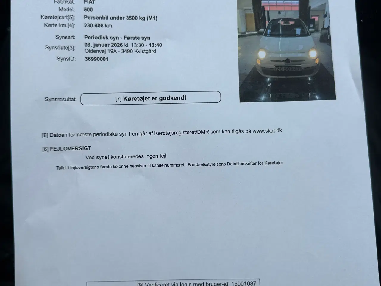 Billede 7 - NYSYNET FIAT 500