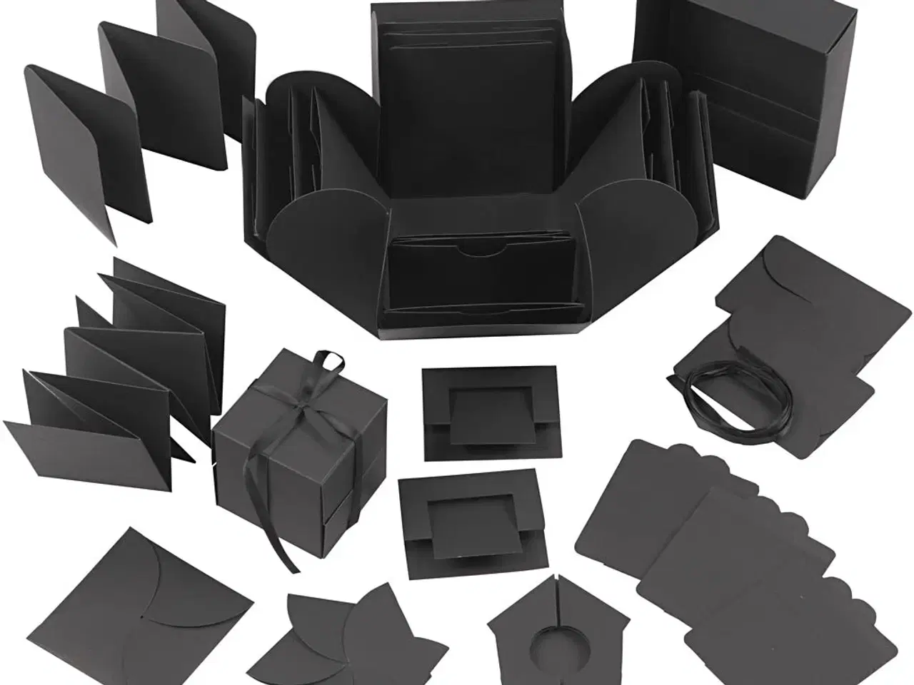 Billede 1 - Explosion box, str. 7x7x7,5+12x12x12 cm, sort, 1 stk.