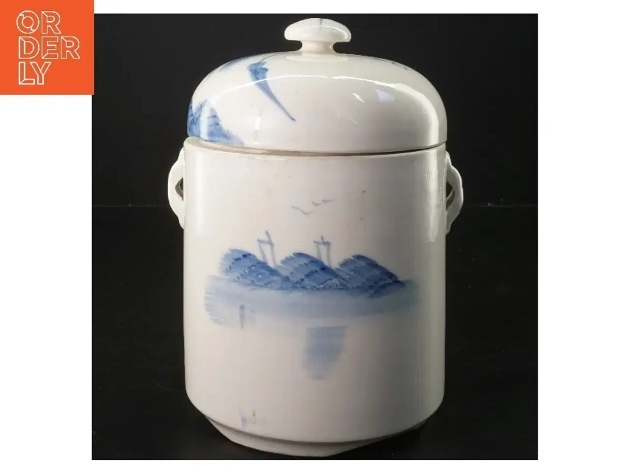 Billede 1 - Orientalsk Fajance krukke med låg (str. 21 cm)