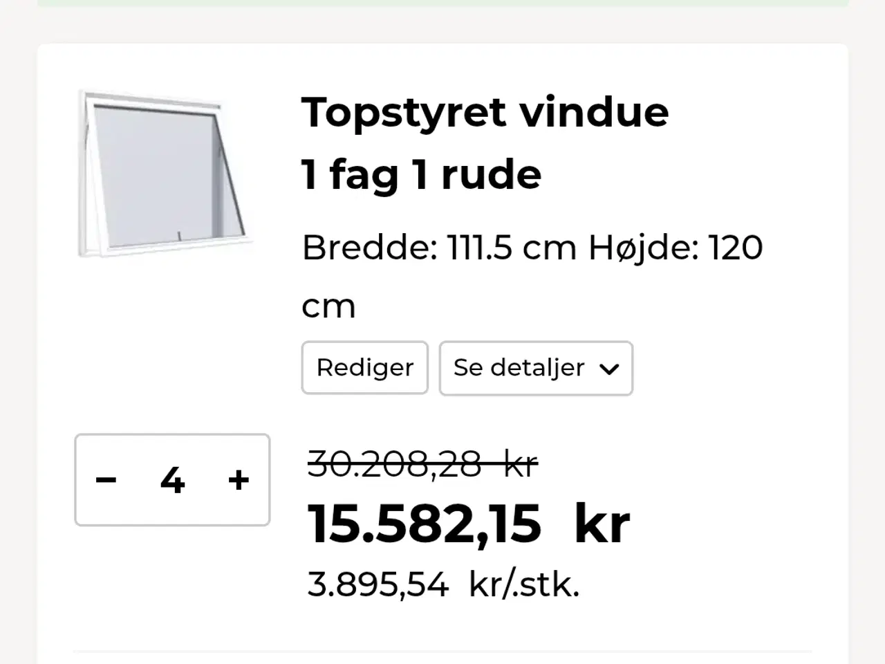 Billede 3 - Tophængt Vindue 3-Lags/ nye