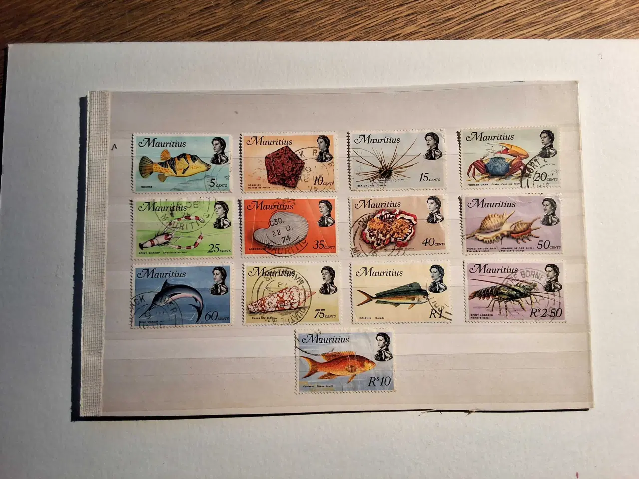 Billede 1 - Mauritius, 13 frimærker, stemplet.