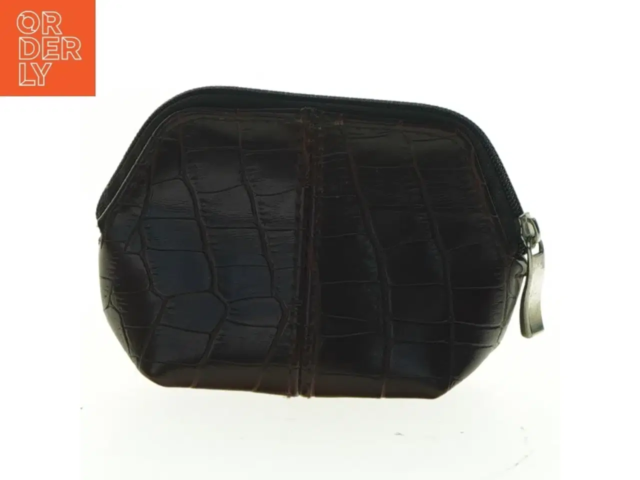 Billede 2 - Sort krokodillemønstret pung (str. 11 x 7 cm)