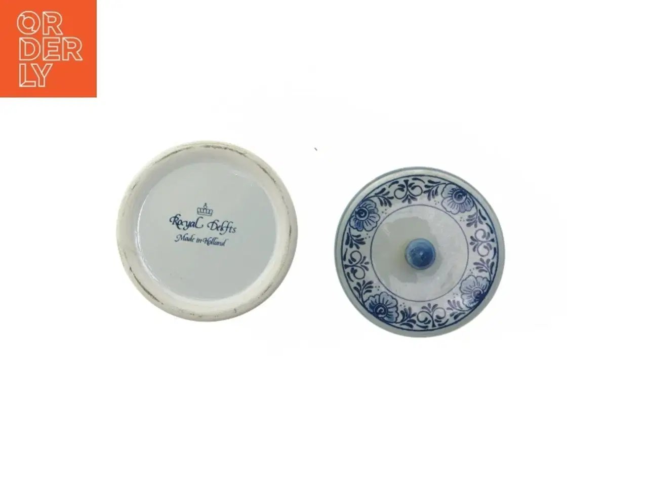Billede 5 - Lågkrukke med motiv (str. Ø. 10,5 cm længde. 11 cm)