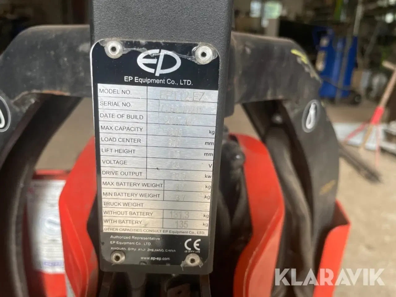 Billede 9 - Palleløfter EP Equipment EPT12-EZ