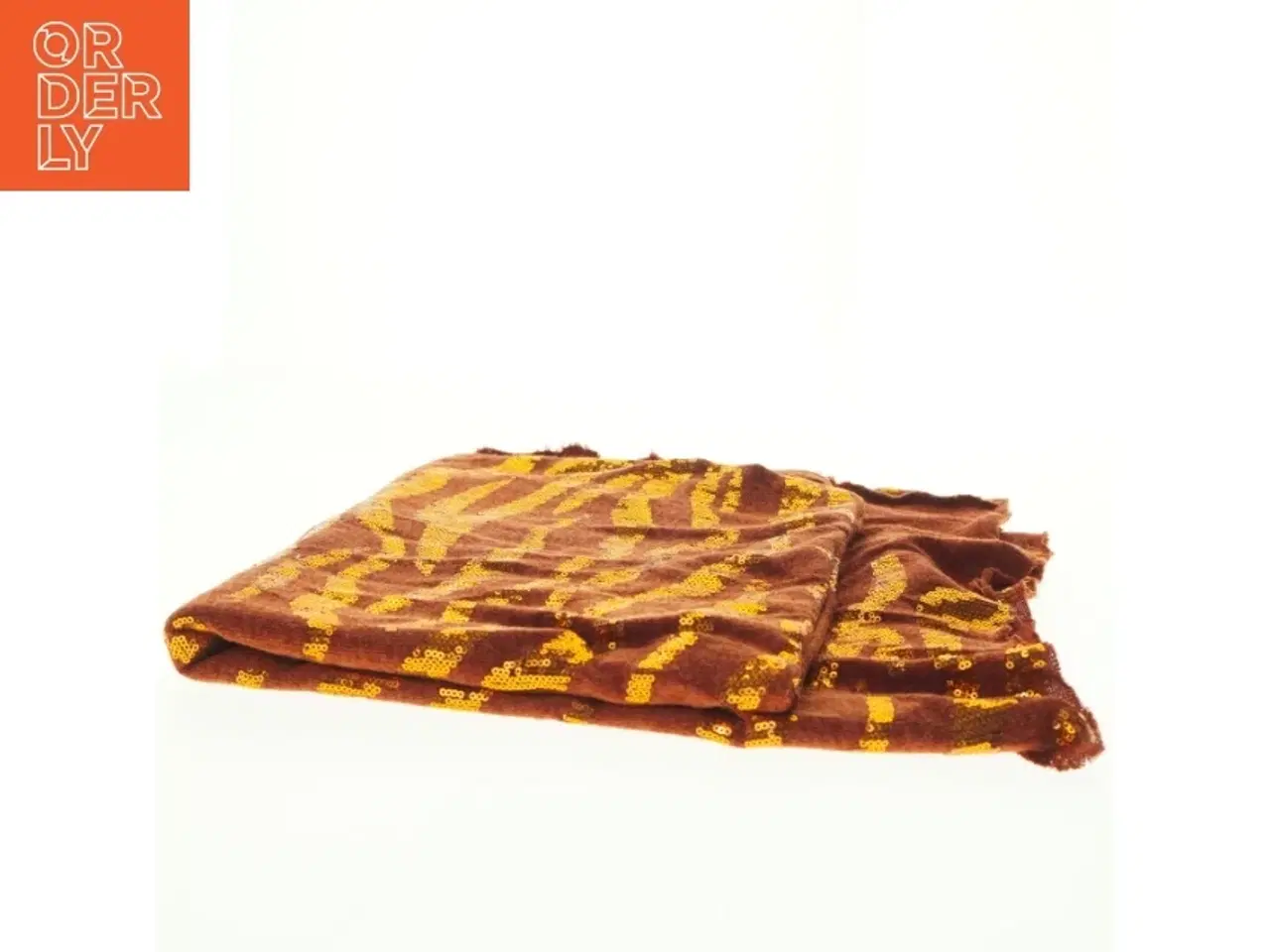 Billede 3 - Rødt og guldfarvet stof (str. 126 x, 148 cm)