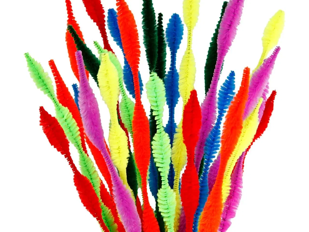 Billede 1 - Chenille, figurklippede, L: 30 cm, tykkelse 5-12 mm, ass. farver, 28ass./ 1 pk.