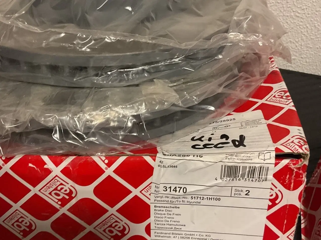 Billede 1 - Skivebremser kia ceed
