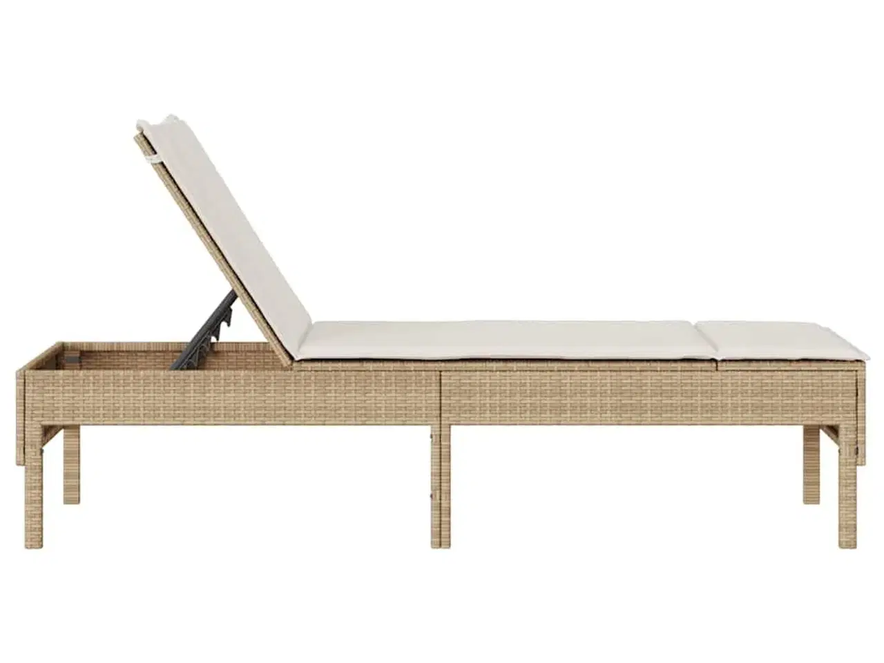 Billede 6 - Liggestol med hynde 55x200x44 cm polyrattan beige