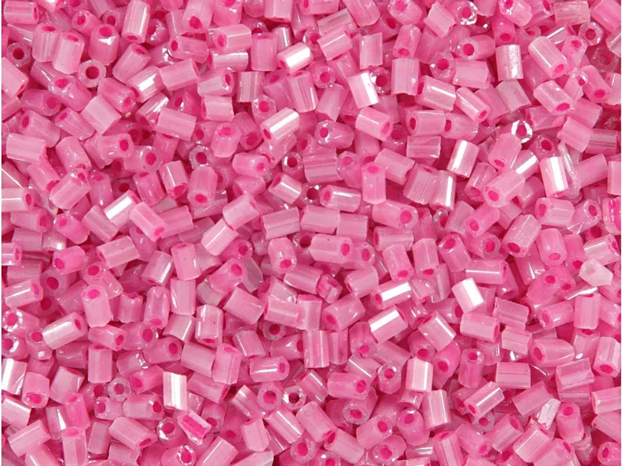 Billede 1 - Rocaiperler 2-cut, diam. 1,7 mm, str. 15/0, hulstr. 0,5 mm, rosa, 25g/ 1 pk.