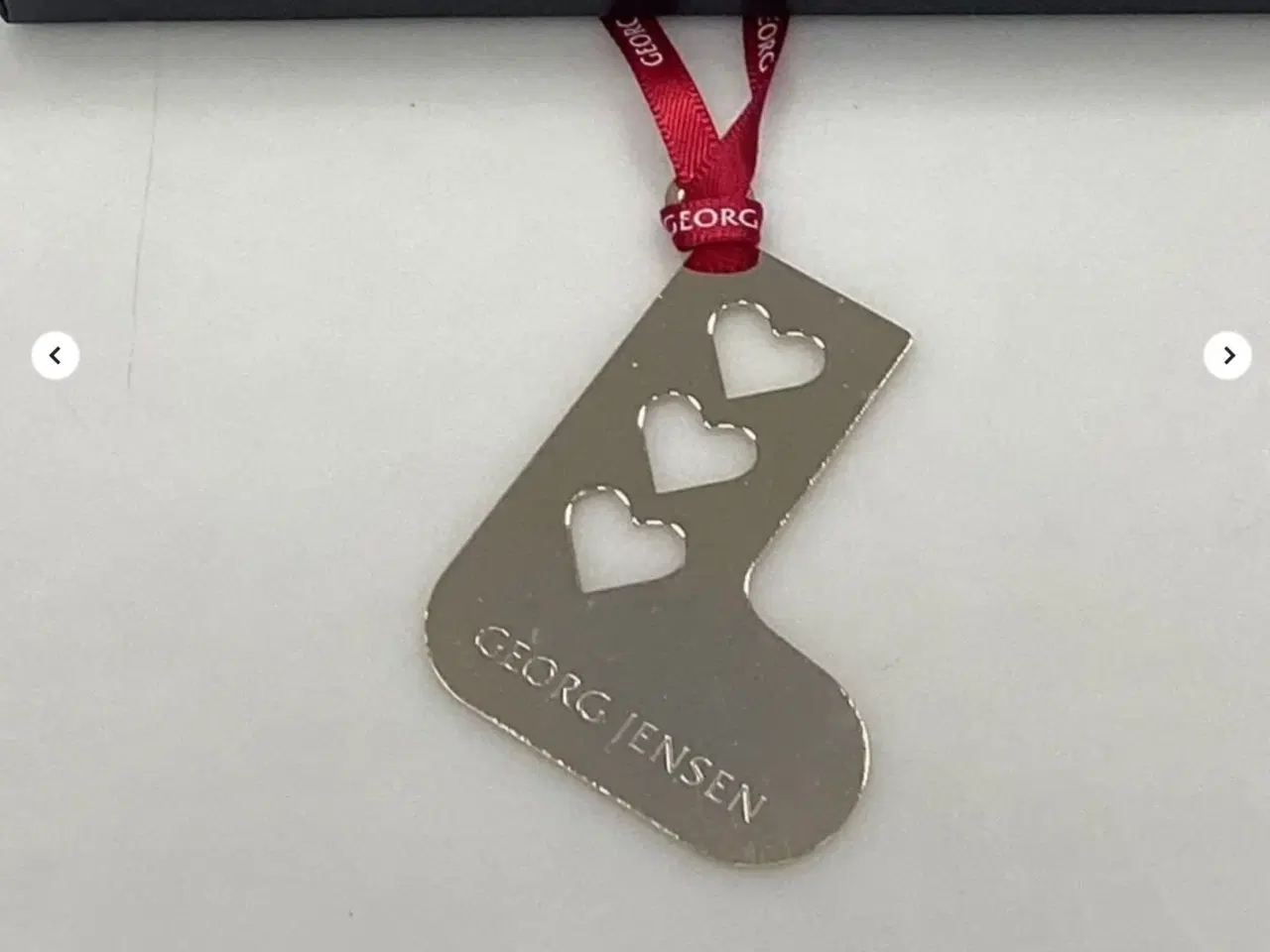 Billede 1 - Georg Jensen Julesok med Hjerter.Forgyldt messing.