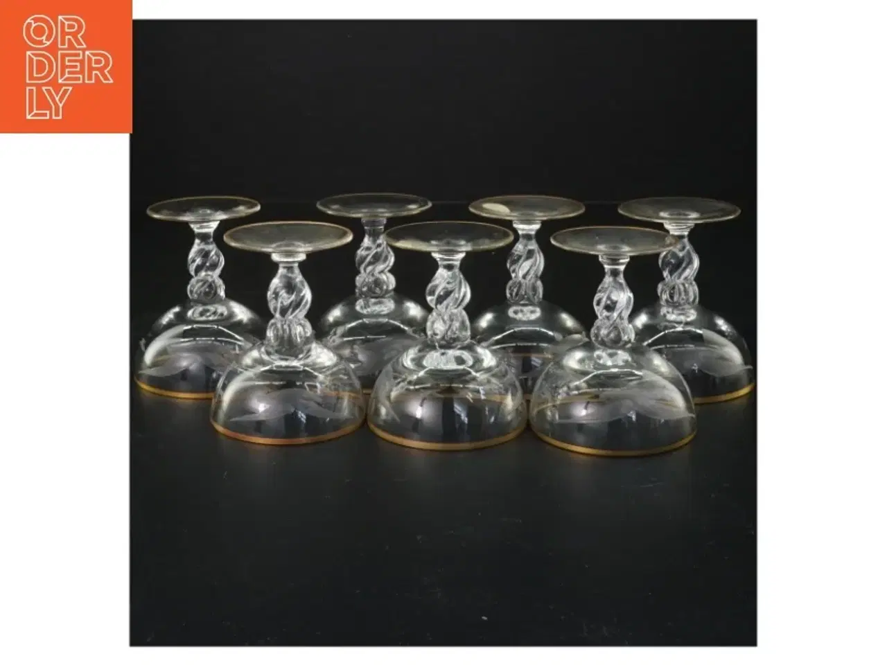 Billede 1 - Champagneglas med guldkant Lyngby glas"måge"(str. 8x7 cm)