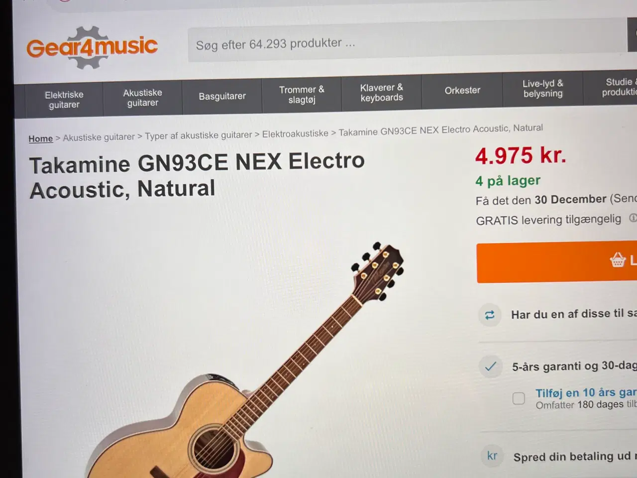 Billede 6 -  velholdt og flot Takamine guitar 