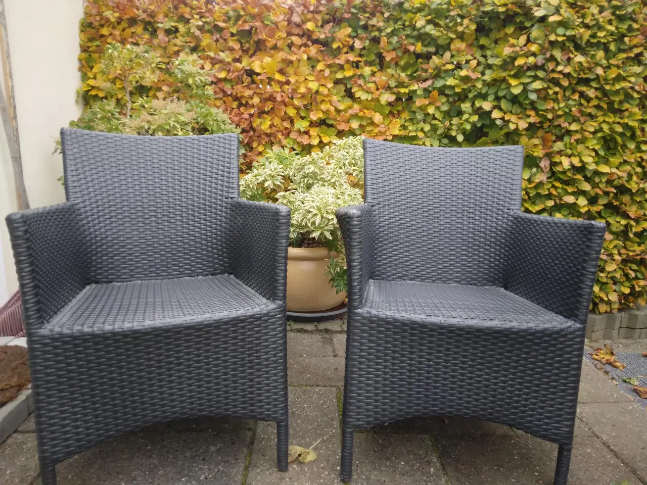 Billede 2 - 2 havestole i sort flet