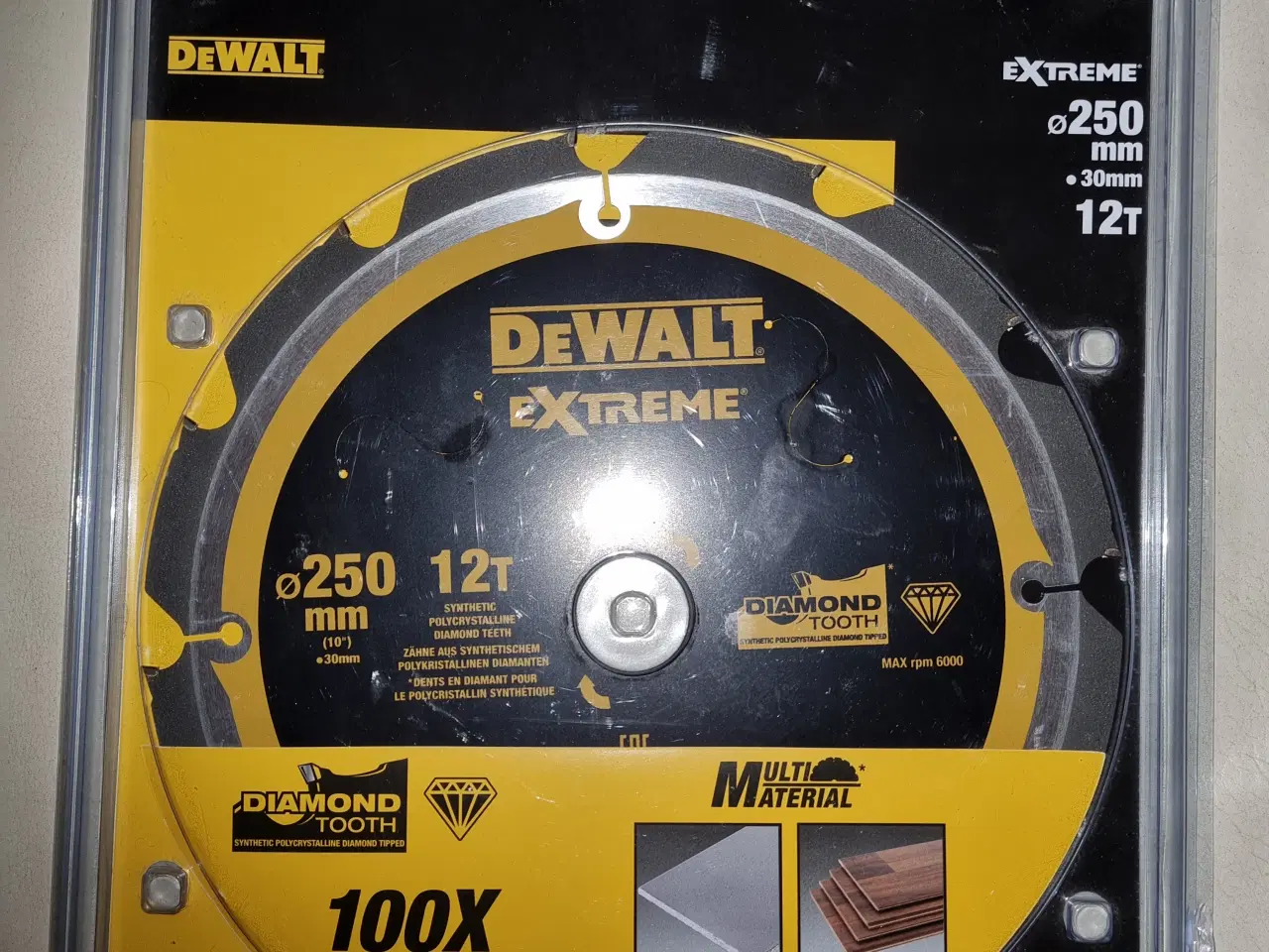 Billede 1 - Rundsav, Dewalt klinge 250mm x 30mm x 12T