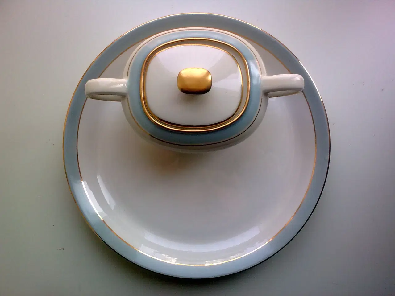 Billede 3 - Fredensborg lyseblå kongelig konfirmation m guld