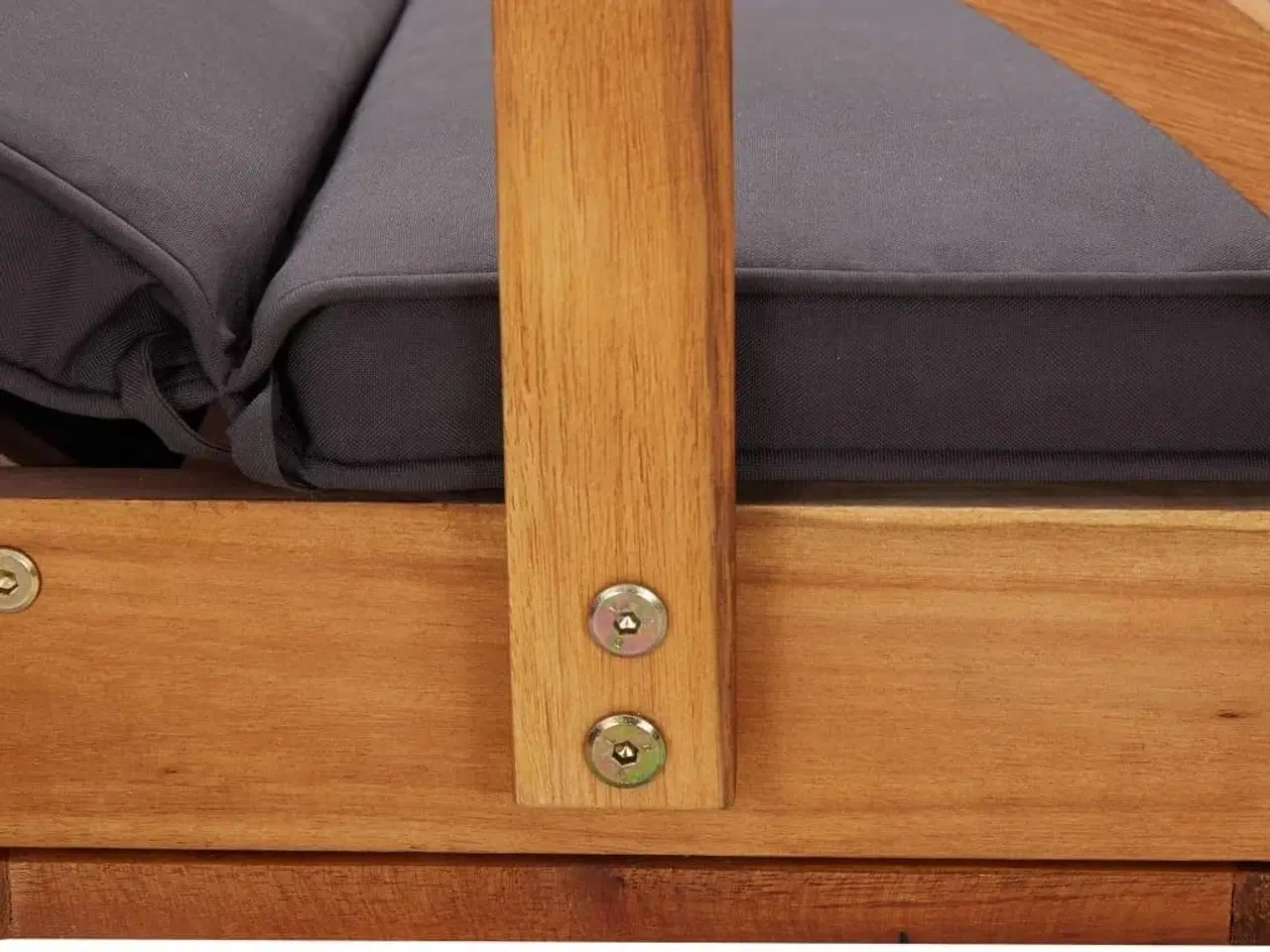 Billede 2 - Liggestol med hynde massivt fyrretræ