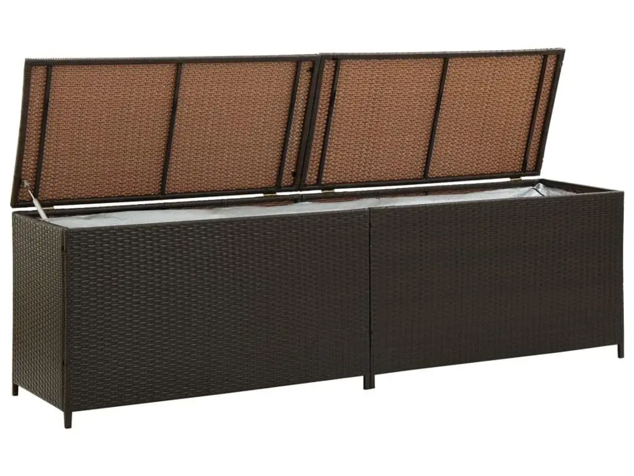 Billede 4 - Opbevaringskasse til haven 200x50x60 polyrattan brun