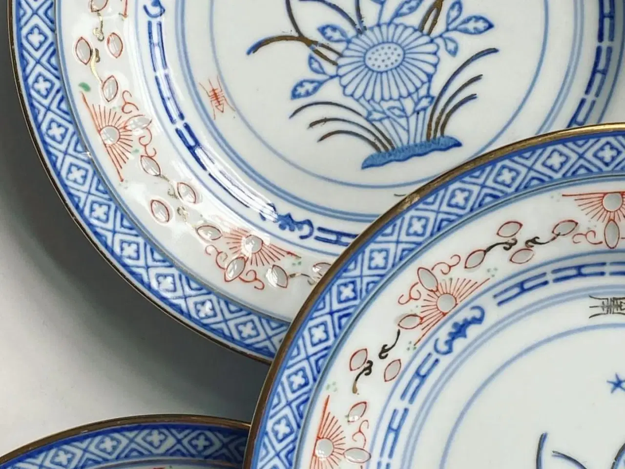 Billede 3 - Kinesiske kagetallerkner, NB, 7 stk samlet