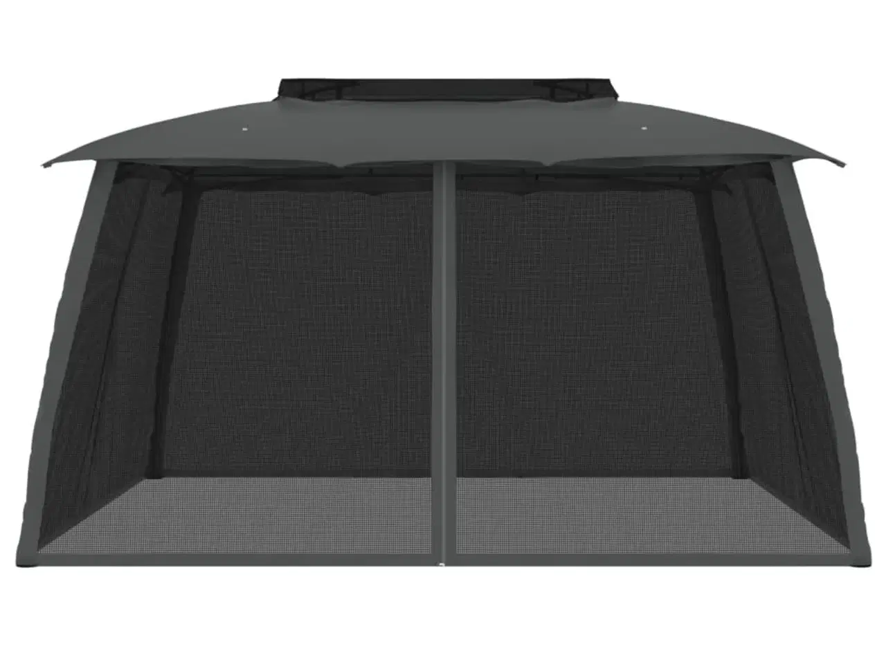 Billede 3 - Pavillon 3,93x2,93 m dobbelt tag + meshvægge stål antracitgrå