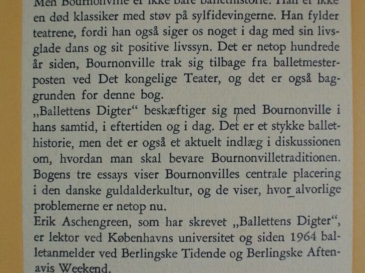 Billede 3 - ballettens digter - 3 bournonville-essays, af erik