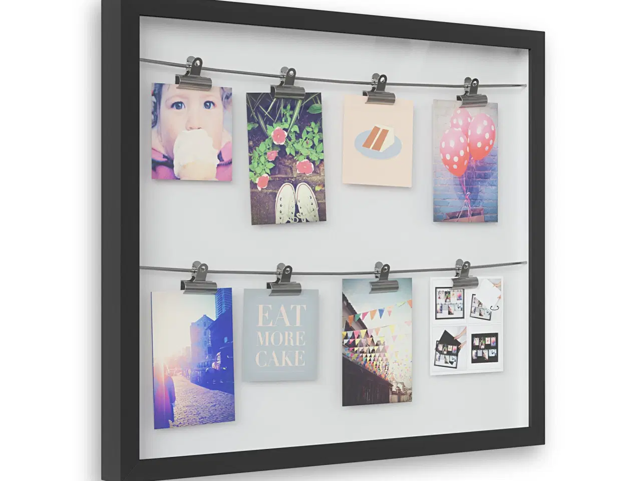 Billede 2 - Billed / Foto collage ramme med glas