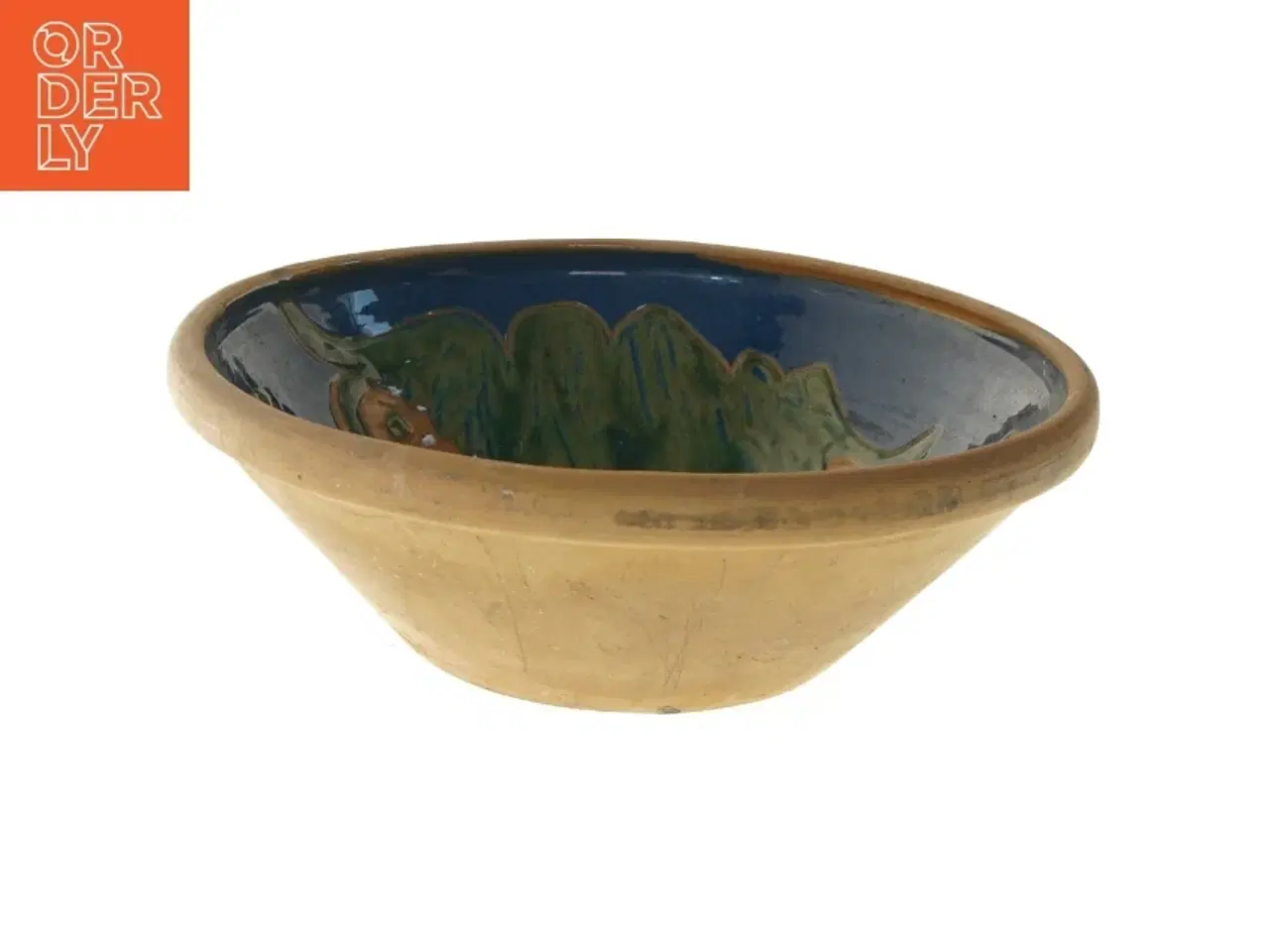 Billede 3 - Keramisk dekorationsskål med farverigt motiv (str. Ø 34x11 cm)