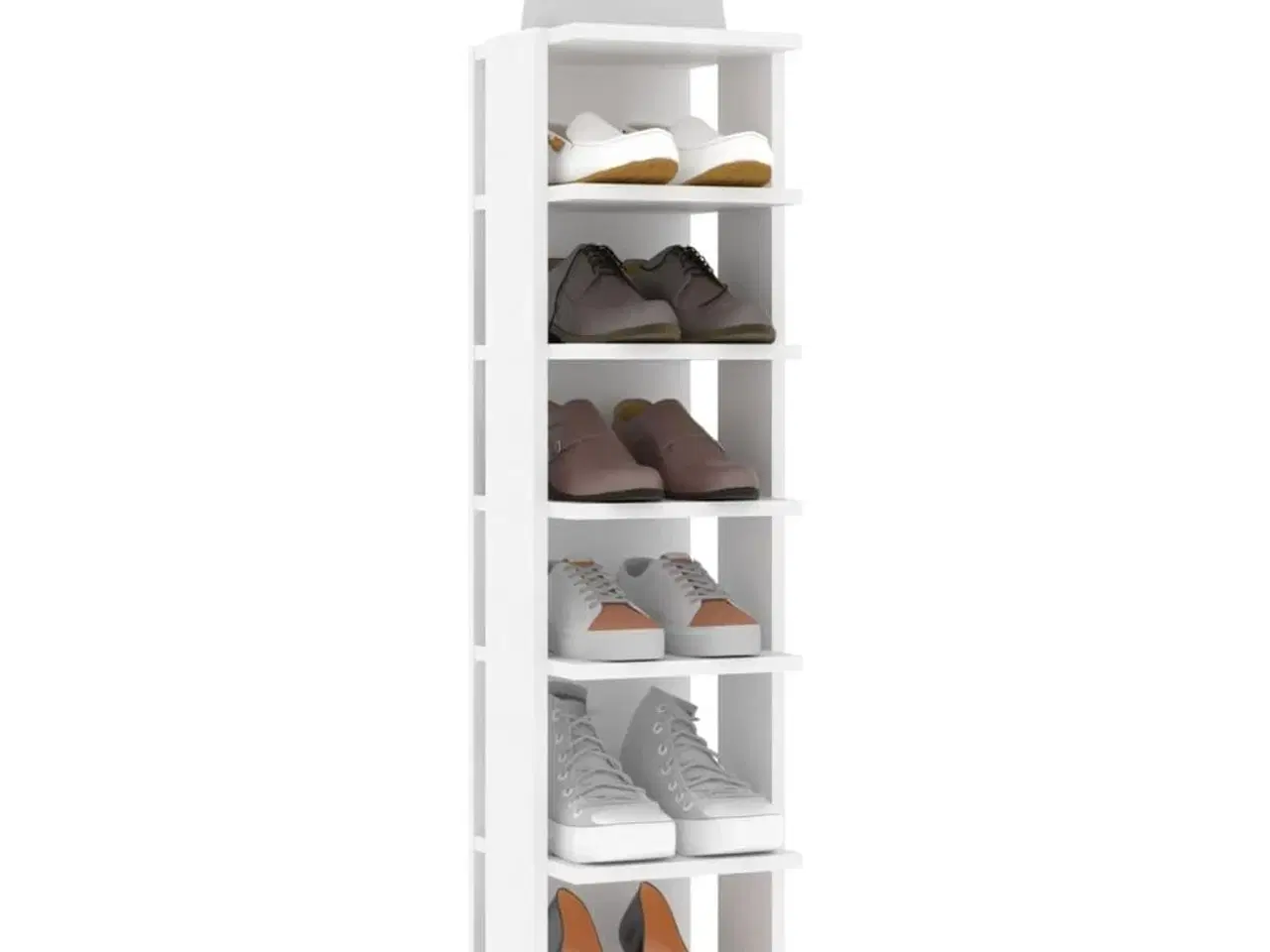 Billede 7 - Skoskabe 2 stk. 27,5x27x102 cm konstrueret træ hvid