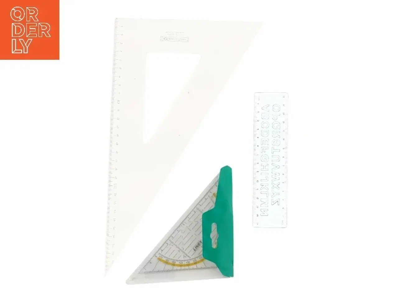 Billede 1 - Geometri sæt med trekanter og lineal (str. 30 cm)