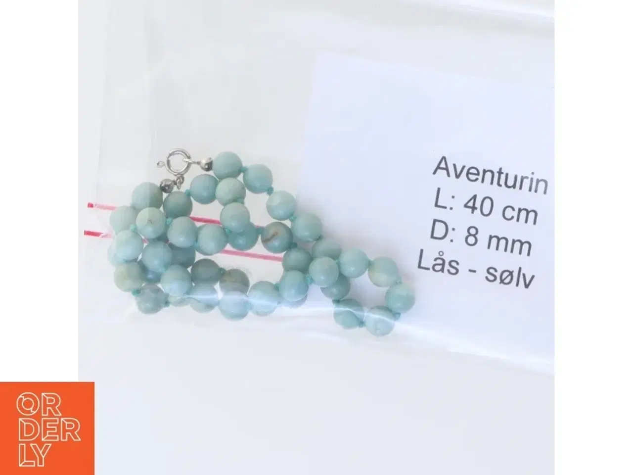 Billede 2 - Aventurin perlehalskæde (str. 40 cm)
