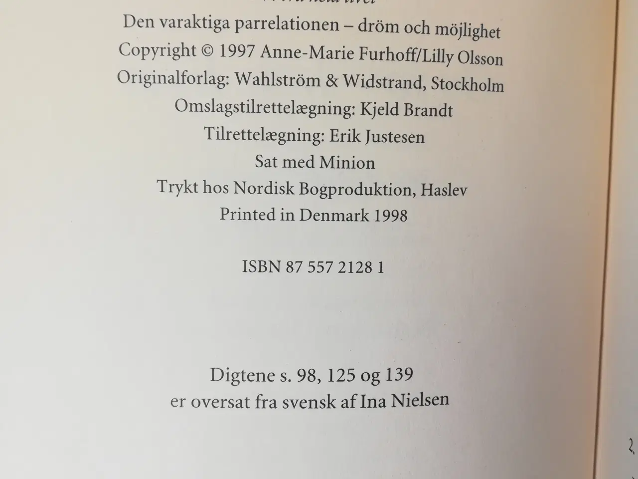 Billede 2 - OS TO - HELE LIVET, af A.-M. Furhoff og L. Olsson 