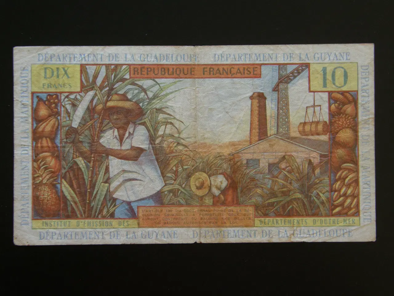 Billede 2 - French Antilles  10 Francs  1966 - 72  P8b