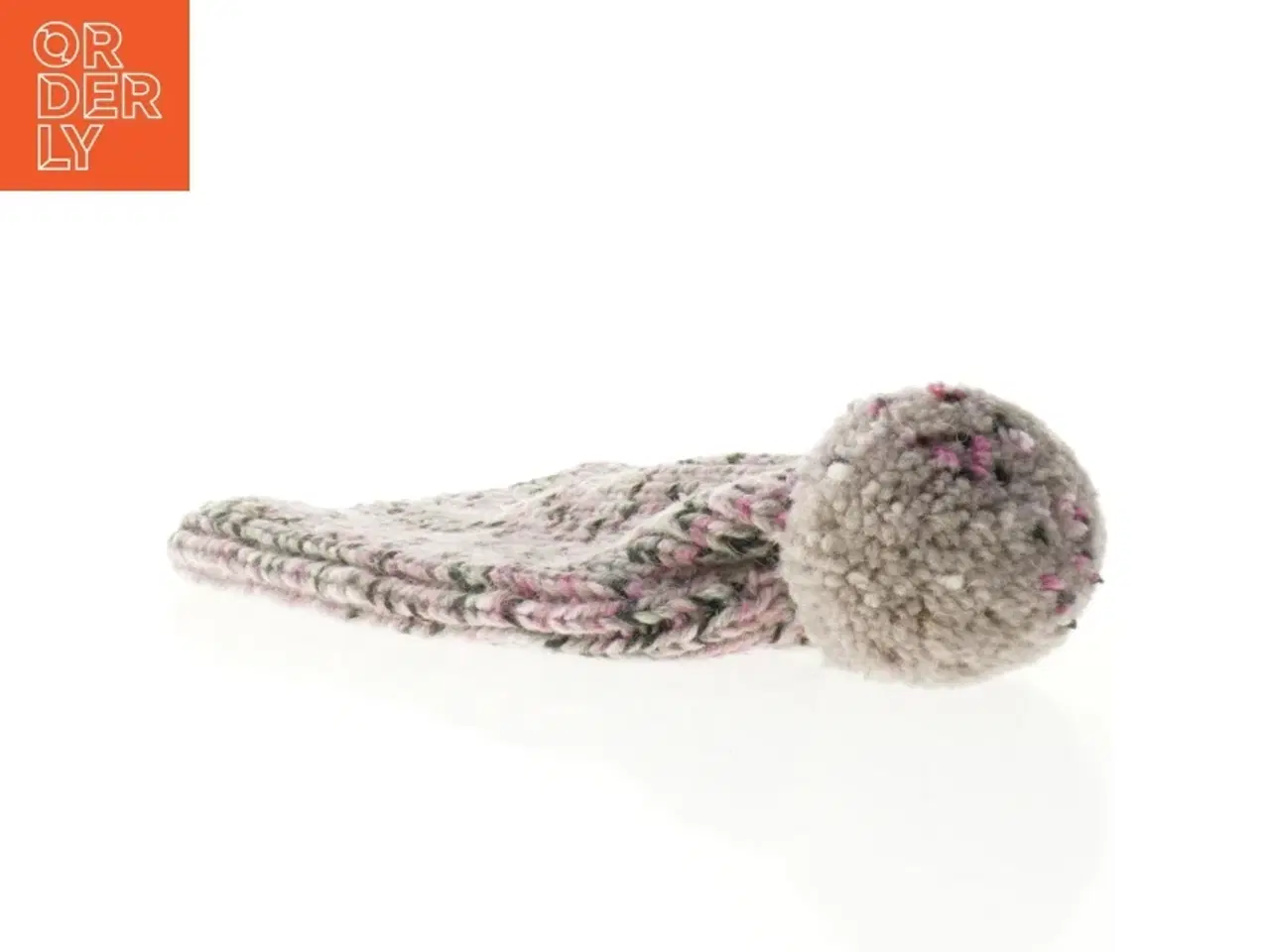 Billede 2 - Strikket hue med pompon (str. 27 x 18 cm)