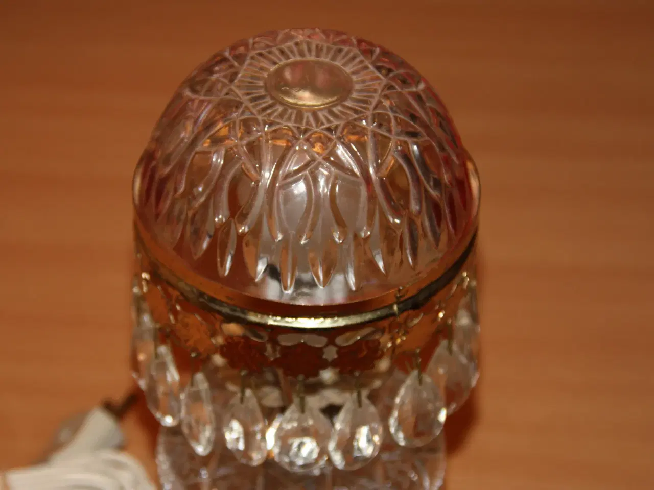 Billede 4 - Gammel  fransk romantisk glas bordlampe med prisme