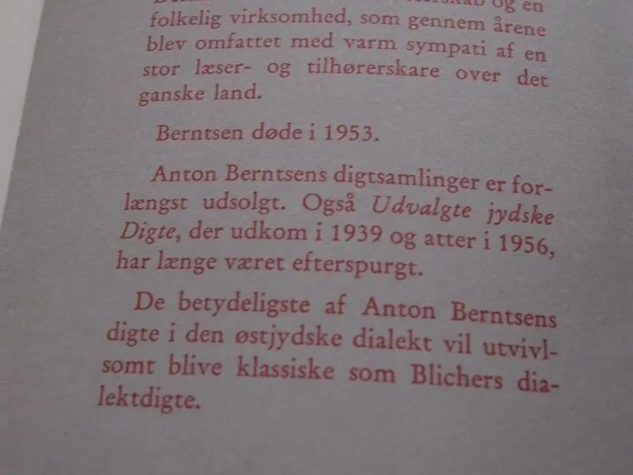 Billede 3 - Udvalgte jydske digte - Anton Berntsen