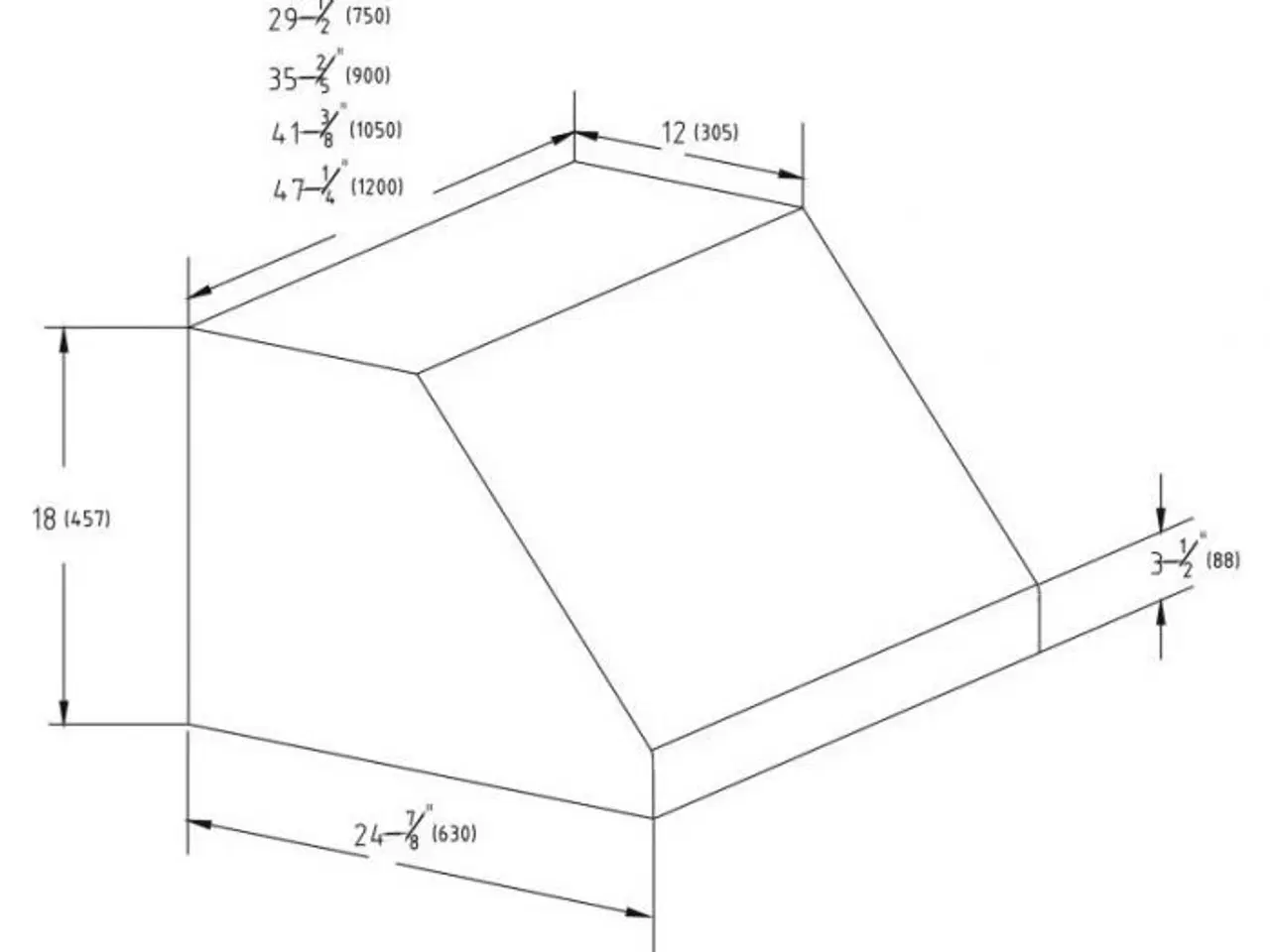 Billede 4 - Emhætte – rustfrit stål 1200x630x457 mm