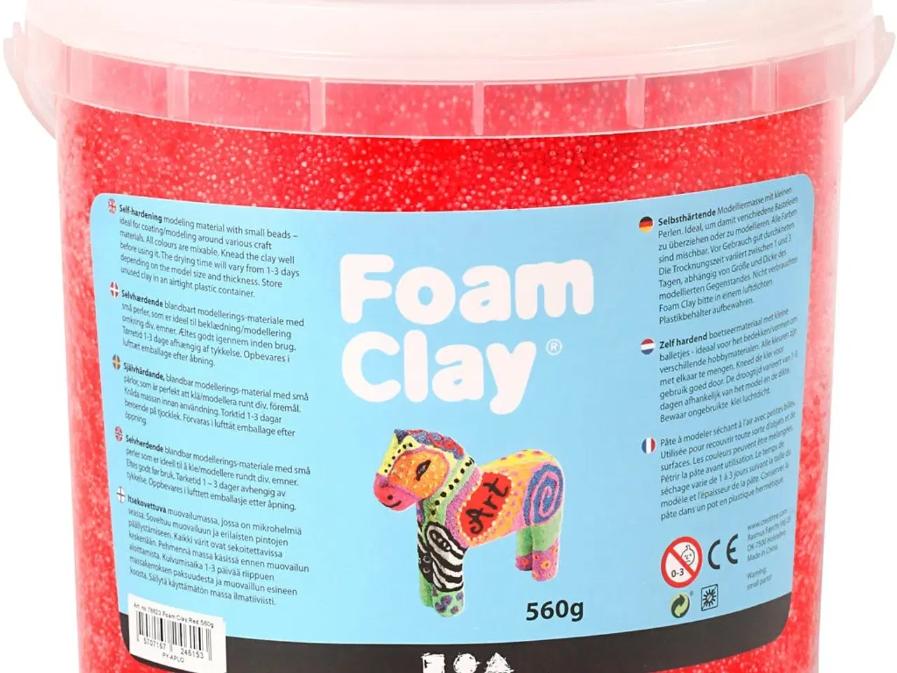 Billede 1 - Foam Clay® Rød - 560g Selvhærdende Modellering