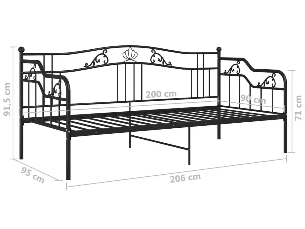 Billede 10 - Sengestel til sovesofa 90x200 cm metal sort