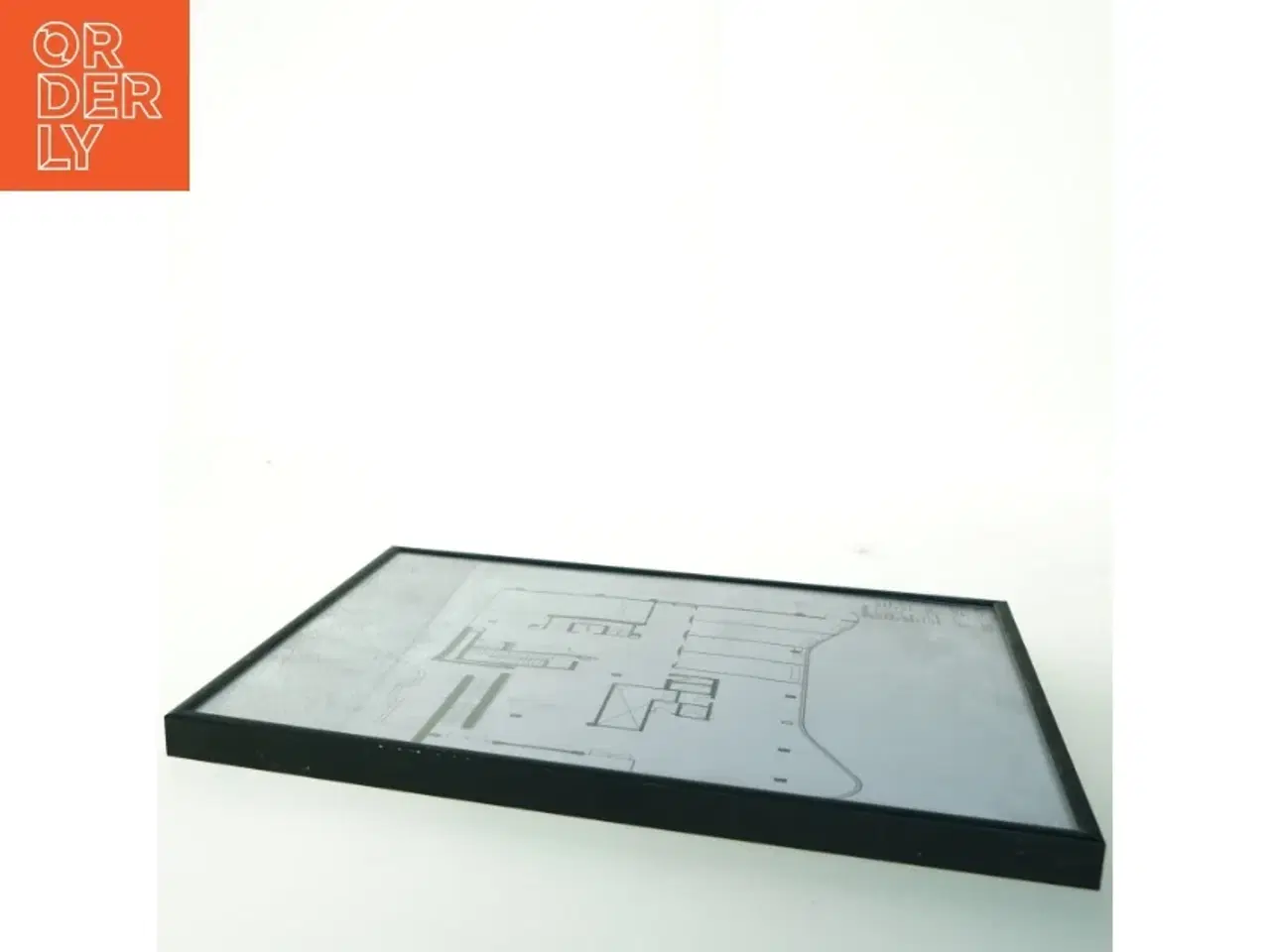 Billede 2 - Indrammet arkitektonisk plantegning (str. 41x31 cm)